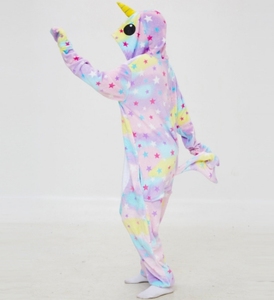 Nuovo autunno/inverno flanella animale cartone animato pigiama stella di un pezzo di balena con un corno costume da pigiama animale - Product Image 3