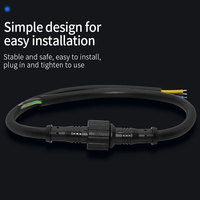 Connecteur circulaire M14 étanche IP68, câble électrique PVC 3 broches mâle/femelle pour éclairage LED extérieur