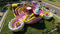 JOYFUL FUN Parc à thème commercial sur le thème de la crème glacée et des desserts, structure gonflable extérieure, aire de jeux gonflable
