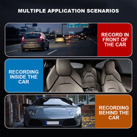 Caméra de voiture double avec objectif à distance pour tableau de bord Caméra de voiture pour écran automatique Route Coupe Wifi Caméra de voiture