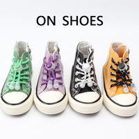 Lacets de chaussures ronds paresseux sans cravate Serrure élastique à lacets en polyester pour chaussures