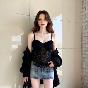 Camicetta in pizzo a spina di pesce da <span class=keywords><strong>donna</strong></span>, estiva, sexy, anti-disturbi in cucina di stile, top elegante senza schienale, versatile e alla moda, ODM - Product Image 2