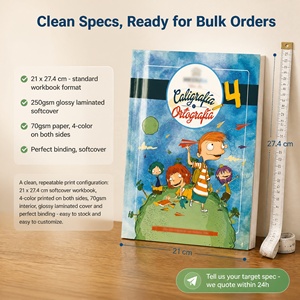 Cuaderno de Escritura en <span class=keywords><strong>Español</strong></span> Educativo, 4 Colores, Encuadernación Perfecta, Laminado Brillante, Libro de <span class=keywords><strong>Ejercicios</strong></span> - Product Image 5