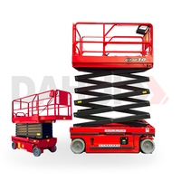 Plateforme élévatrice à ciseaux mobile électrique autopropulsée à jambes pliantes avec commande par panneau, 4m, 6m, 8m, 10m, 12m, 14m