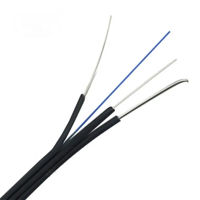 Câble à fibre optique FTTH Drop Fibra Optica câble avec fibre messager 2 cœurs G657A1