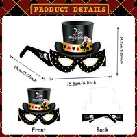 Lunettes de fête d'anniversaire sur le thème du poker de casino transfrontalier, accessoires photo de jeu, lunettes en papier, cartes à jouer, dés