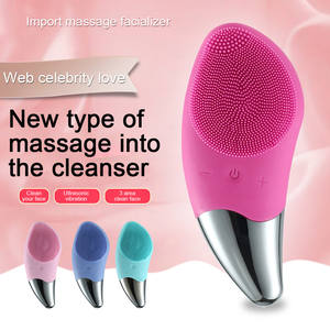 Brosse nettoyante électrique pour le visage en silicone, nettoyeur sonique pour le visage, nettoyage en profondeur des pores, masseur pour la peau, brosse nettoyante pour le visage - Product Image 3