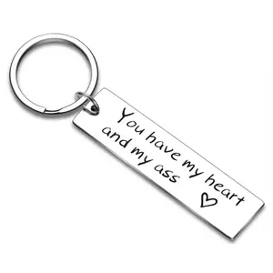Funny Metal Key chains You Have My Heart and My Ass Key rings Gifts for Husband Boyfriend Girlfriend Wife lover Couples Keychain