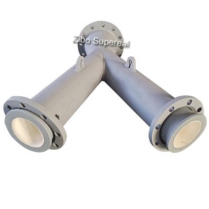 Tubo di rivestimento in ceramica allumina con piccola perdita di usura per gomito rivestito - Product Image 1