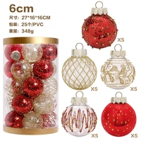 Juego de bolas de Navidad transparentes de PET de 6 cm (25 piezas) |   Festival Multicolor |   Caja de Regalo con Adornos Colgantes de Alta Calidad