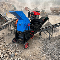 Concasseur à marteaux mobile portable le plus vendu et le plus populaire avec moteur à courant alternatif et roulement, capacité max. 50 t/h pour l'extraction de granit