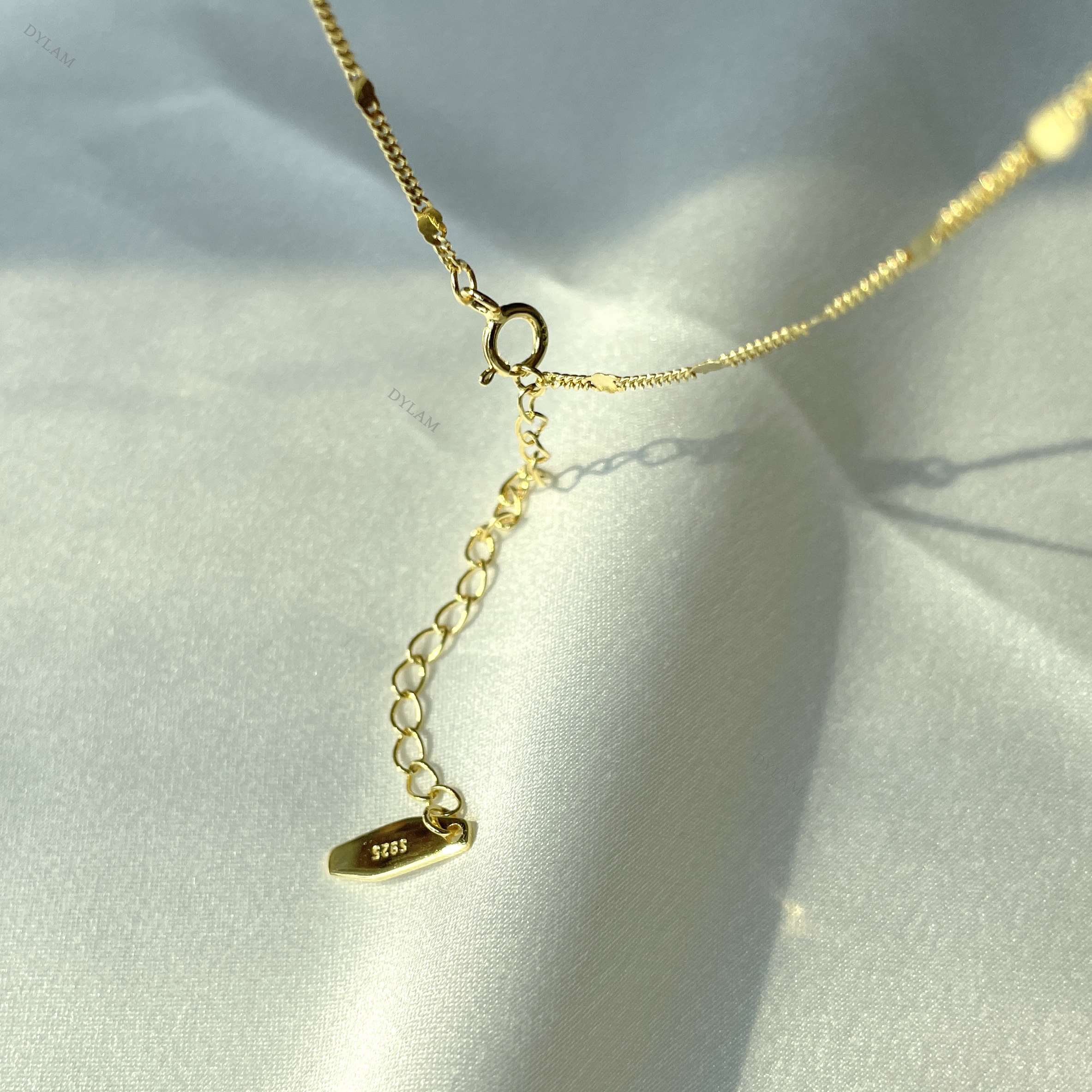 Collana Donna NYC Sterling In Argento 925 Placcato Oro - Catena A Clip Di Carta Elegante E Semplice