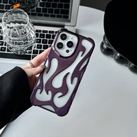 Coque de Téléphone Ultra-Fine en TPU Haute Qualité à Motif Flamme avec Texture 3D et Refroidissement pour iPhone 16 Plus 15 13 12 11 14 Pro Max