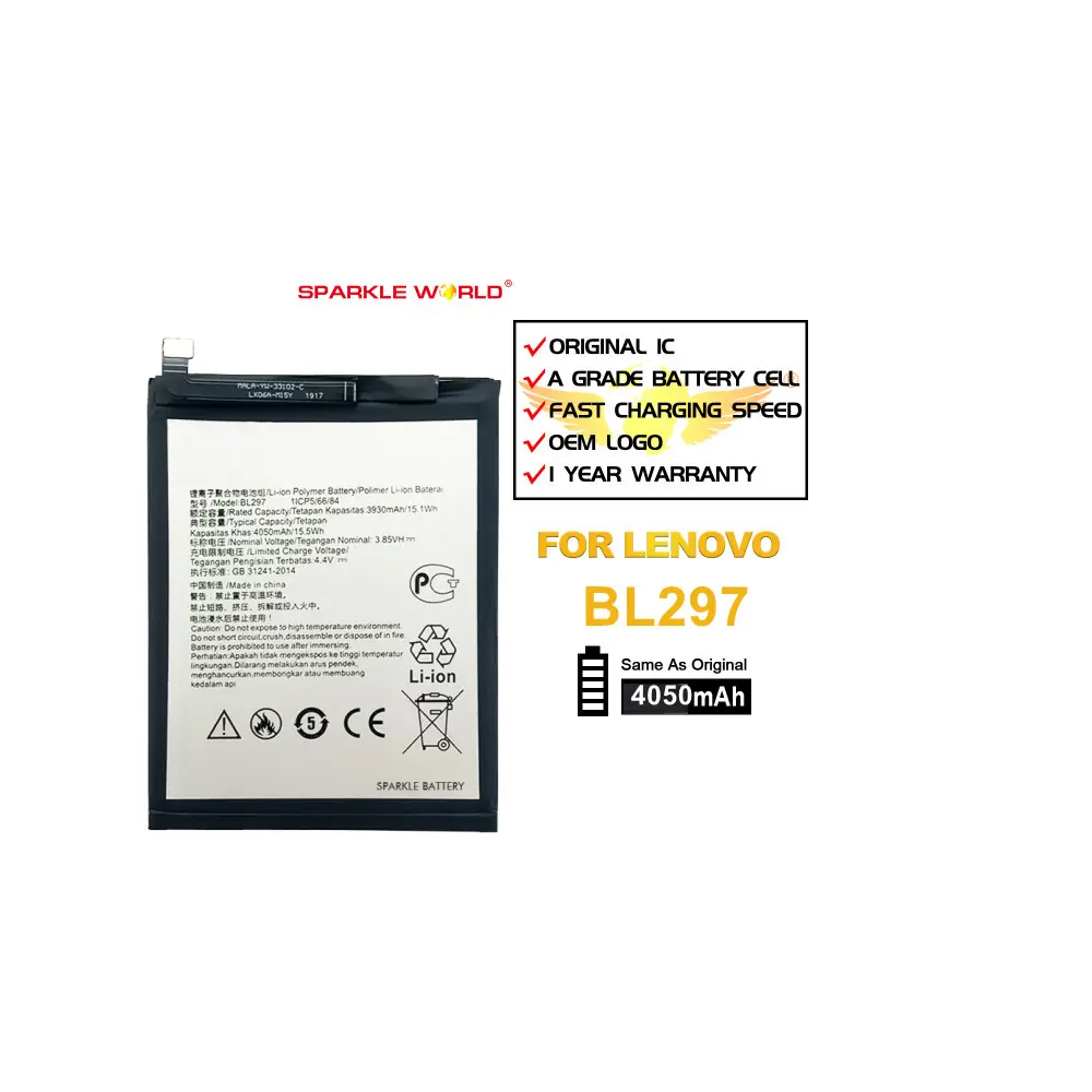 BL297 100% Original Li-ion Polyer Rechargeable battery For Lenovo K5 Pro Z6 Youth Z6 Lite 4050mAh