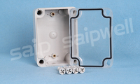 Kotak Sambungan SAIPWELL IP66 Tahan Air PC/ABS 110*80*85mm Kotak Saklar Luar Ruangan dengan Tutup Transparan