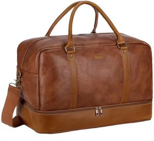 Sacs de voyage en polyester, sacs de sport, sacs de week-end en cuir avec compartiment à chaussures, fabrication BSCI, vente en gros OEM. - Product Image 1