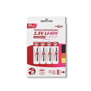 Usb şarj edilebilir Aa piller hızlı şarj 1.5 saat 1.5v Aa boyutu 2000lithium lityum pil ile mikro-usb şarj - Product Image 6