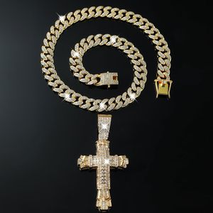 Collar de cadena de diamantes Hip Hop brillante chapado en oro y <span class=keywords><strong>Cuba</strong></span> de plata estilo Miami para hombre Iced Out - Product Image 4