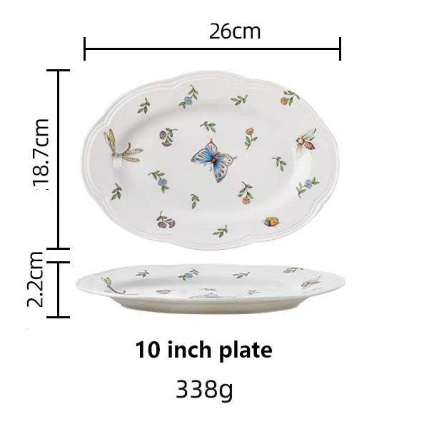 assiette blanche de 10 pouces