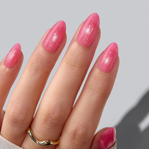BTArtbox Uñas Postizas Cortas Almendradas Rosadas con Diseño Ojo de Gato, Uñas Falsas de Gel Suave al por Mayor para Primavera/Verano, Uñas a Presión al por Mayor - Product Image 1