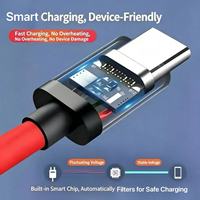 Kabel Pengisian Cepat Tipe C ke Tipe C, Konduktor Tembaga 4 Inti, Pelindung Anyaman, Selubung PVC, 5V 3A Data