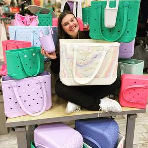 Sac de plage en EVA imperméable, grand sac fourre-tout en EVA, sac de plage en caoutchouc de grande capacité pour les vacances, le shopping et les activités de plein air - Product Image 1