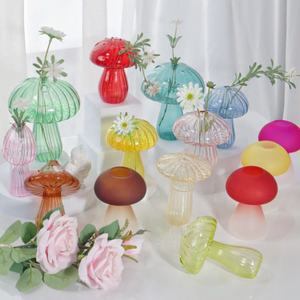 Jarrón de setas, botella de aromaterapia moderna de gama alta, adorno de vidrio transparente para <span class=keywords><strong>Feng</strong></span> Shui, arreglo floral decorativo para verde - Product Image 4