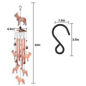 Campana <span class=keywords><strong>de</strong></span> Viento Metálica Artesanal Personalizable con Acabado en Cobre, Decoración Colgante para Exteriores, Jardín/Patio - Diseño <span class=keywords><strong>de</strong></span> Gato y Luna Relajante - Product Image 3