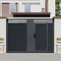 Moderne aluminium schuifpoort voor huisentree, automatische oprit, buitenbeveiliging, residentieel, zwaar belastbaar, buitenbeveiliging
