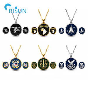 Set di Orecchini e Collana Commemorativi Personalizzati per Veterani dell'Aviazione e Forze Armate USA (USCG, USN, USAF, USMC) - Product Image 2