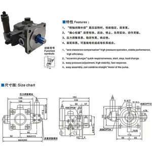 Pompe à palettes variables Juntai HVP-40-FA3 40 C/min 140 Kg/cm pour machines hydrauliques - Product Image 2