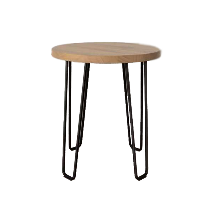Tea Table Factory Directly Modern Coffee Table with Four Metal Legs and Round Wooden Table Top for living Room Furniture