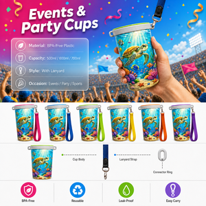 Gobelets en plastique personnalisés avec logo, réutilisables, imprimés pour fêtes et festivals, gobelets en plastique de haute qualité pour boissons avec personnages de dessins animés - Product Image 5