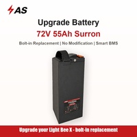 Batterie de mise à niveau Light Bee X 72V 55Ah Surron, remplacement par vis, haute capacité, haute performance, BMS intelligent