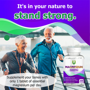 Factory Wholesale 500mg Magnesium Tablet Support Muscle Relaxation Promote Heart Health Magnesium <b>Supplement</b> Bone Support Tablet - Product Image 5