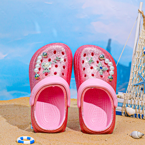 Zoccoli Luccicanti per Ragazze, Rosa Sfumato con Glitter, in EVA Leggero e Traspirante, Antiscivolo, Slip-On, per Tutte le Stagioni, Scarpe da Giardino - Product Image 3