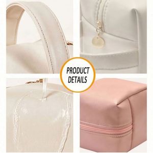 Bolsa de Maquillaje de Viaje, Cosmética, Impermeable, de Cuero PU, con Cierre, Reutilizable, de Diseño Personalizado, Portátil, al por Mayor - Product Image 6