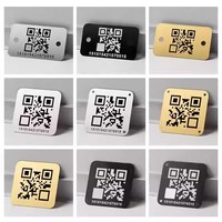 Panneau de caisse en laiton personnalisé avec code QR pour paiement, affichage de logo et design sur mesure, autocollants adhésifs gravés au laser