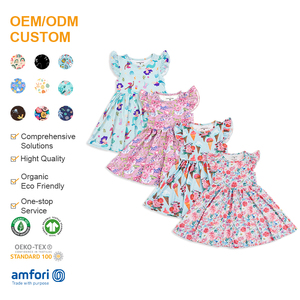 Vestidos de Bambú Orgánico para Niñas al por Mayor Vestido Giratorio para Niñas Ropa Infantil Ecológica Personalizada para Niños - Product Image 1