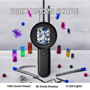 Di alta qualità <span class=keywords><strong>100x</strong></span> HM020 microscopio elettronico digitale lente di ingrandimento con 8 LED di luce e 2 pollici di microscopio a schermo tipo - Product Image 2