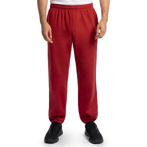 Pantalon de jogging en coton uni coupe droite, personnalisable avec logo brodé, en molleton, pour marques de mode, fournisseur en gros - Product Image 1