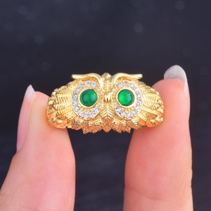 <span class=keywords><strong>Anello</strong></span> di tendenza con <span class=keywords><strong>gufo</strong></span> e Zirconia <span class=keywords><strong>anello</strong></span> di lusso placcato in oro Micro lave di cristallo trasparente con animali anelli da uomo - Product Image 6