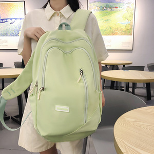 Green Minimalist <b>Backpack</b> 15 Inches For Girls School Education Summer 2023 - Product Image 1