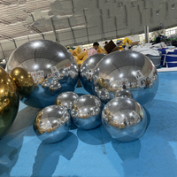 Fiesta boda PVC club nocturno oro plata flotante discoteca espejo bola inflable globo inflable espejo bola