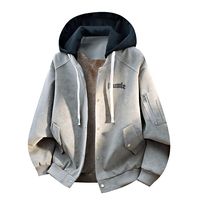 Veste en cuir PU rembourrée épaisse et chaude pour homme, style streetwear rétro américain, avec capuche