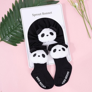 유럽 및 미국 가을용 면 니트 만화 모자 양말 세트 아기 소녀 및 소년용 진화 - Product Image 6