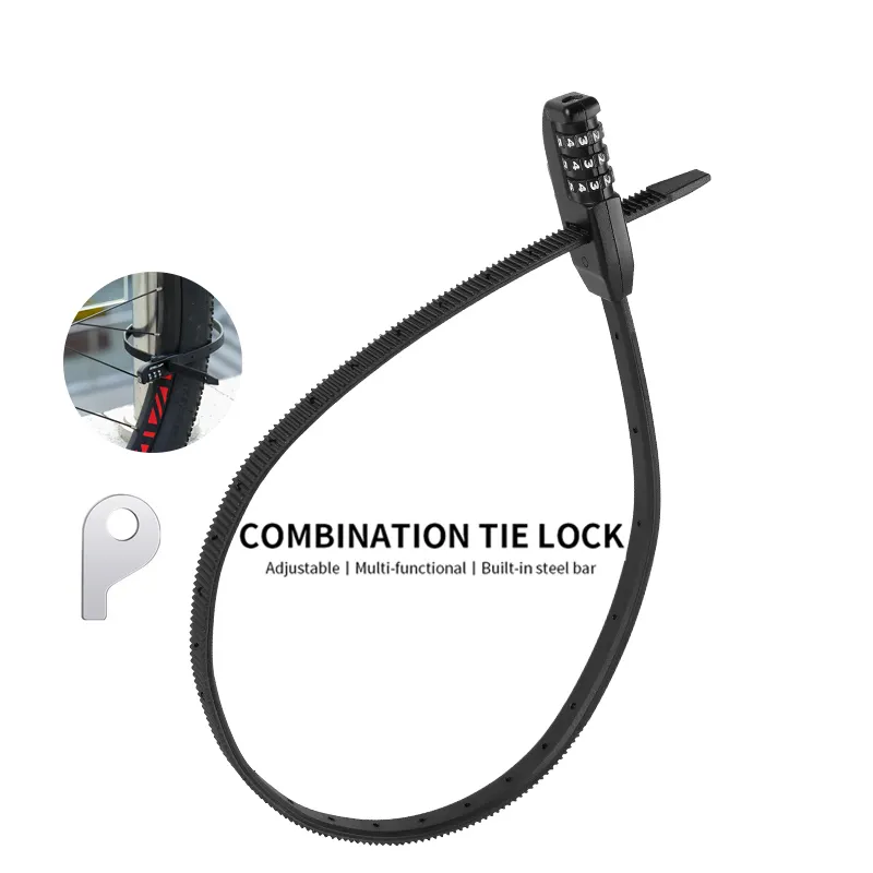 Contraseña portátil Zip Tie Bike Cable Lock Código de tres dígitos E Scooter Bicicleta Cable Tie Cerradura de combinación