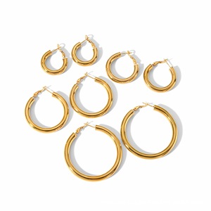 Mode 18K plaqué or crevettes arc boucle creux Huggie boucles d'oreilles étanche en acier inoxydable boucles d'oreilles bijoux pour femmes 2023 - Product Image 1