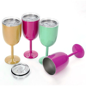 Calice da Vino a Doppia Parete con Stelo, Bicchieri da Vino Personalizzati in Acciaio Inox, Coppe Classiche per Feste, Confezione Bianca + Sacchetto OPP OSL - Product Image 5