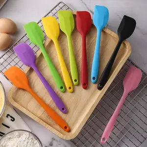 Renkli çok fonksiyonlu tencere yüksek sıcaklık ısıya dayanıklı yapışmaz yüksek kaliteli silikon kek spatula